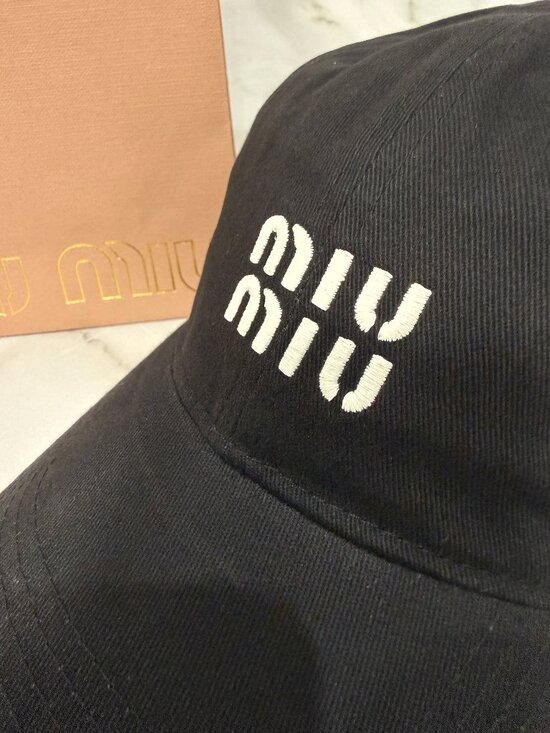 MIU MIU Drill Baseball Cap Black Brand New with Original Bag main image 8